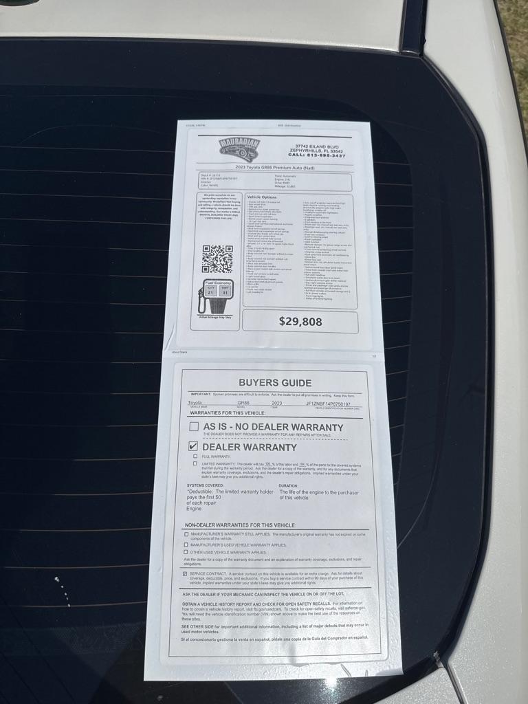 Toyota GR86 Premium Auto (Natl) 2023