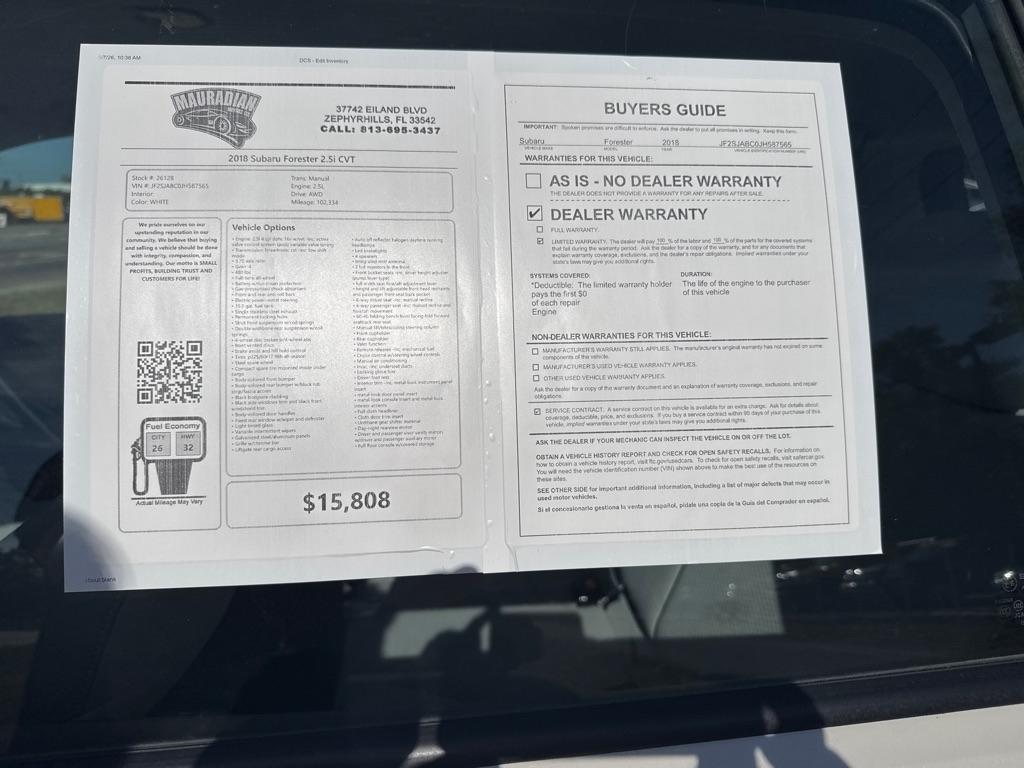 Subaru Forester 2.5i CVT 2018