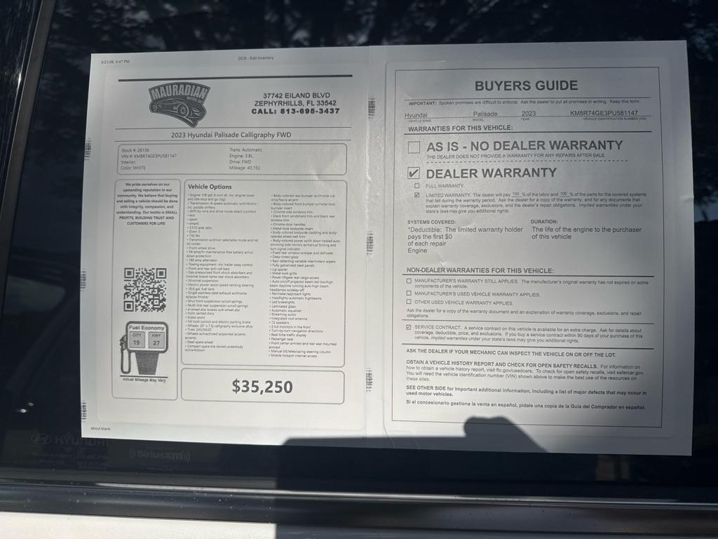 Hyundai Palisade Calligraphy FWD 2023