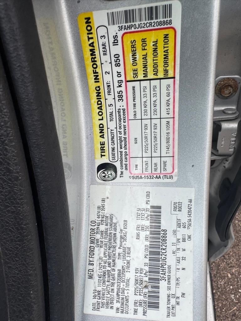 Ford Fusion 4dr Sdn SEL FWD 2012