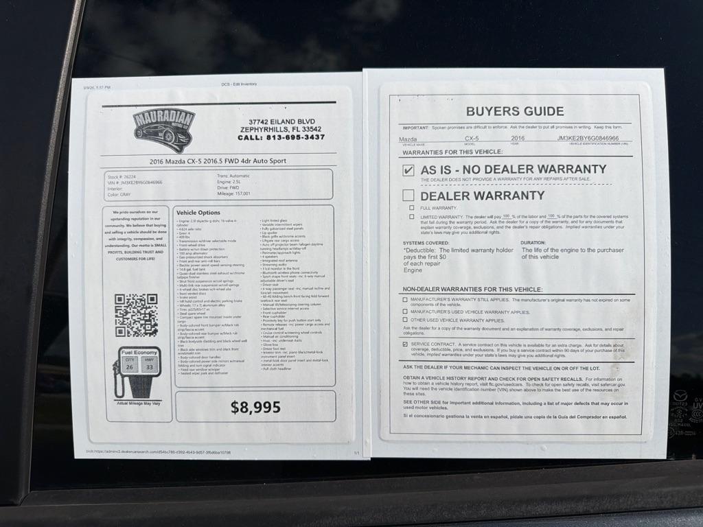 Mazda CX-5 2016.5 FWD 4dr Auto Sport 2016