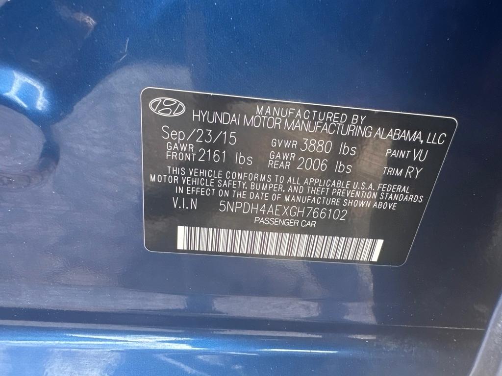 Hyundai Elantra 4dr Sdn Auto Value Edition (Alabama Plant) 2016
