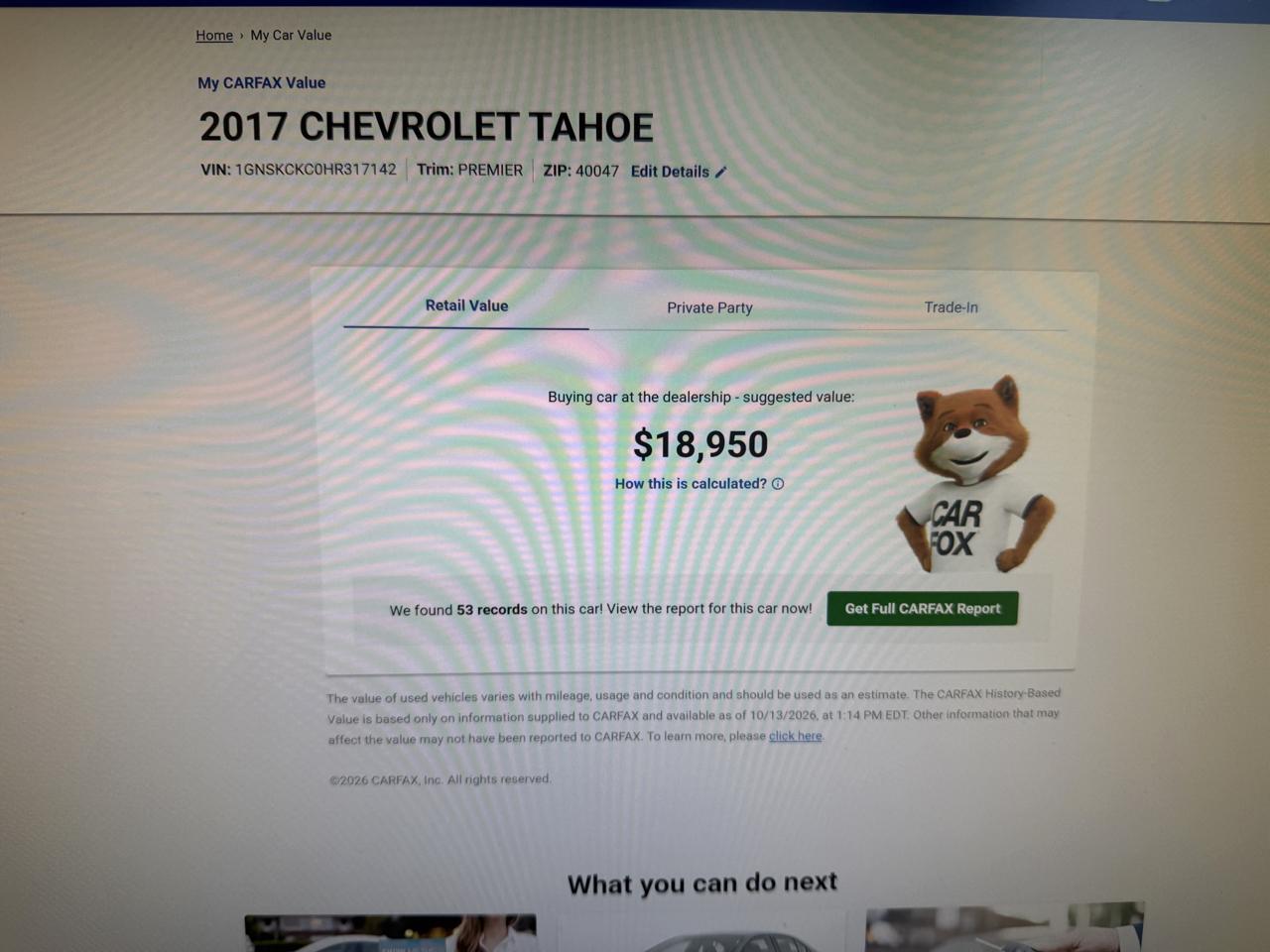 Chevrolet Tahoe Premier 4WD 2017