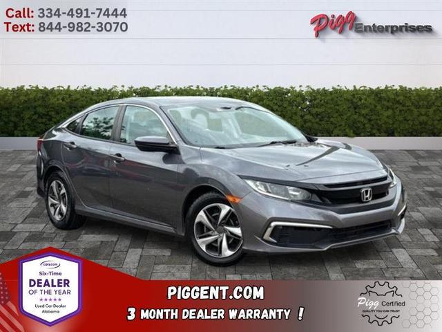 Gray 2021 Honda Civic LX FWD Sedan Front-Wheel Drive Continuously Variable Transmission