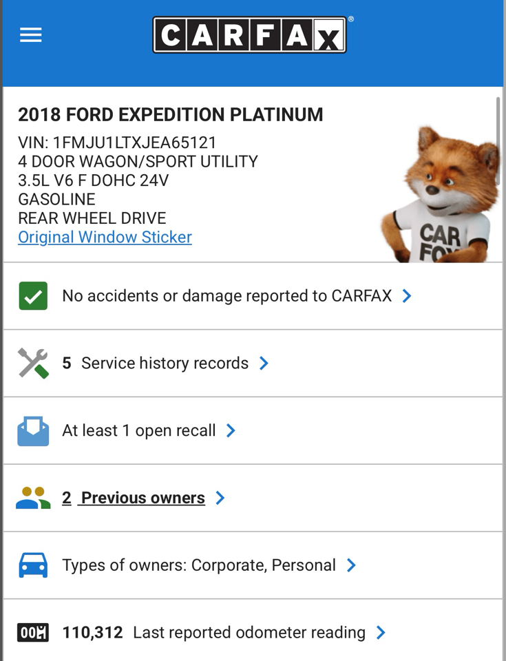 Ford Expedition Platinum 2WD 2018