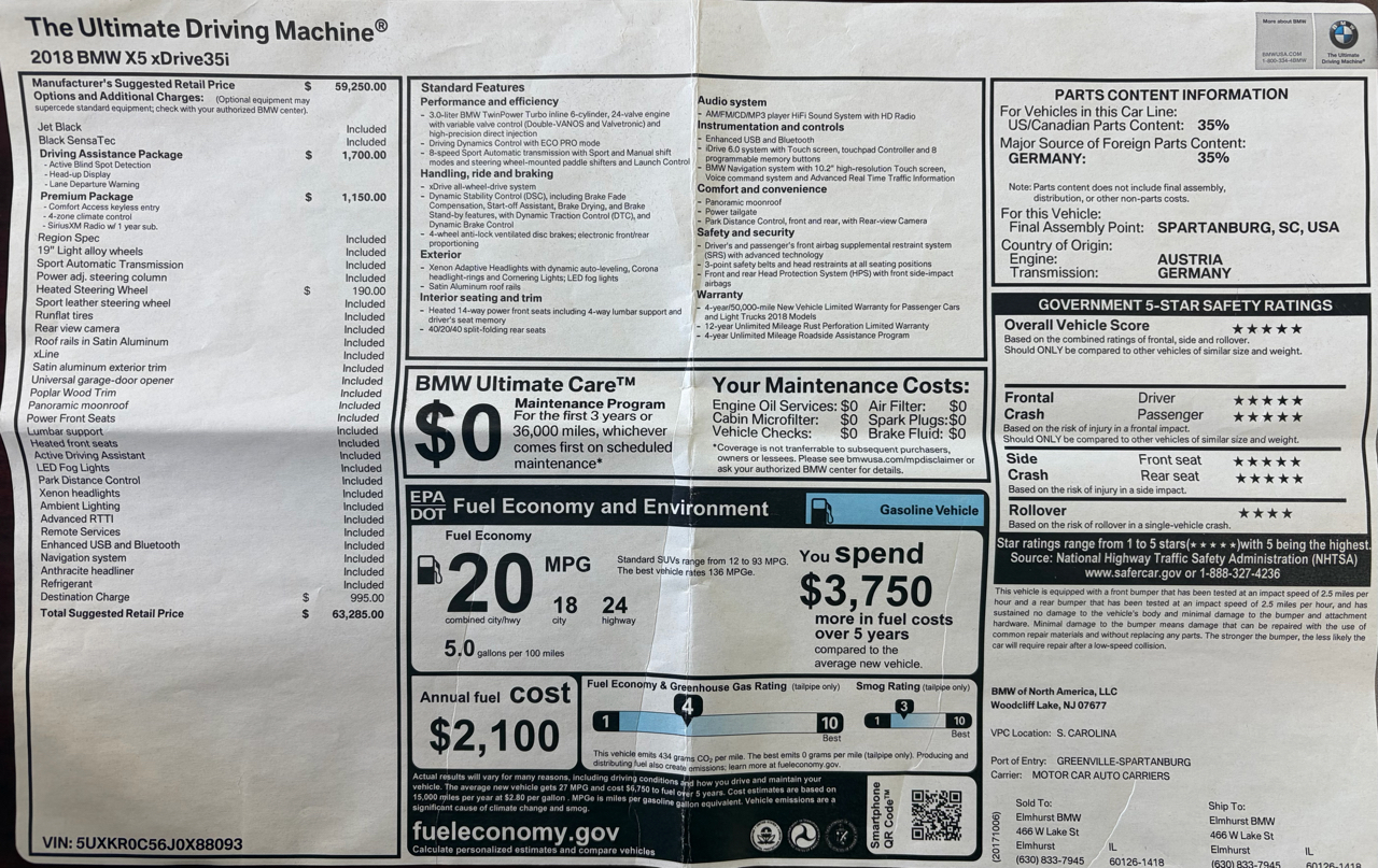 BMW X5 xDrive35i 2018