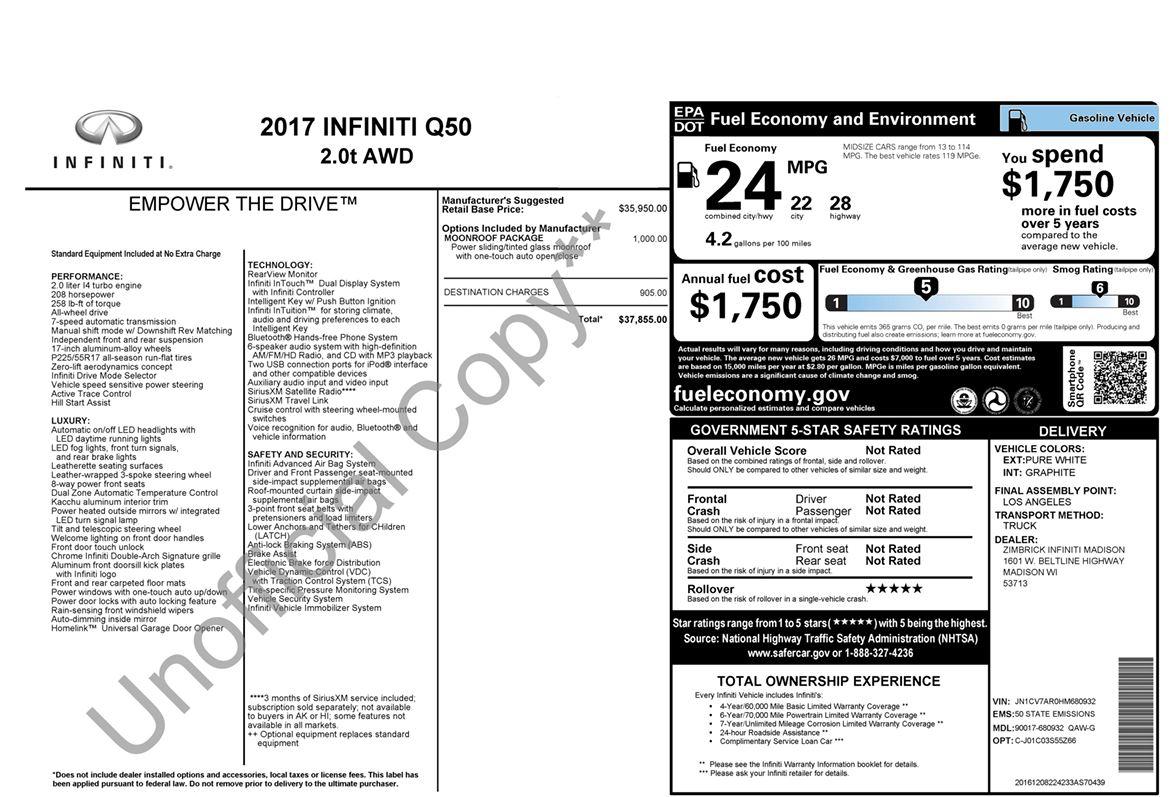 Infiniti Q50 2.0t AWD 2017