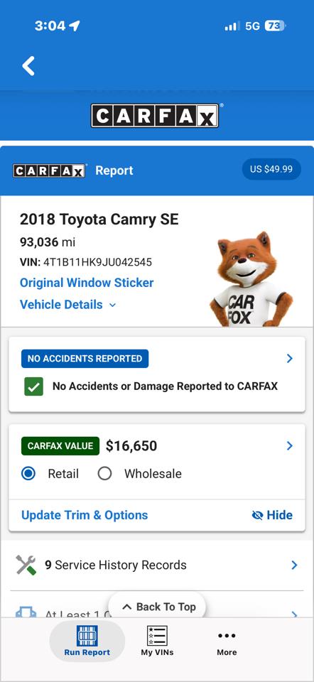 Toyota Camry L 2018