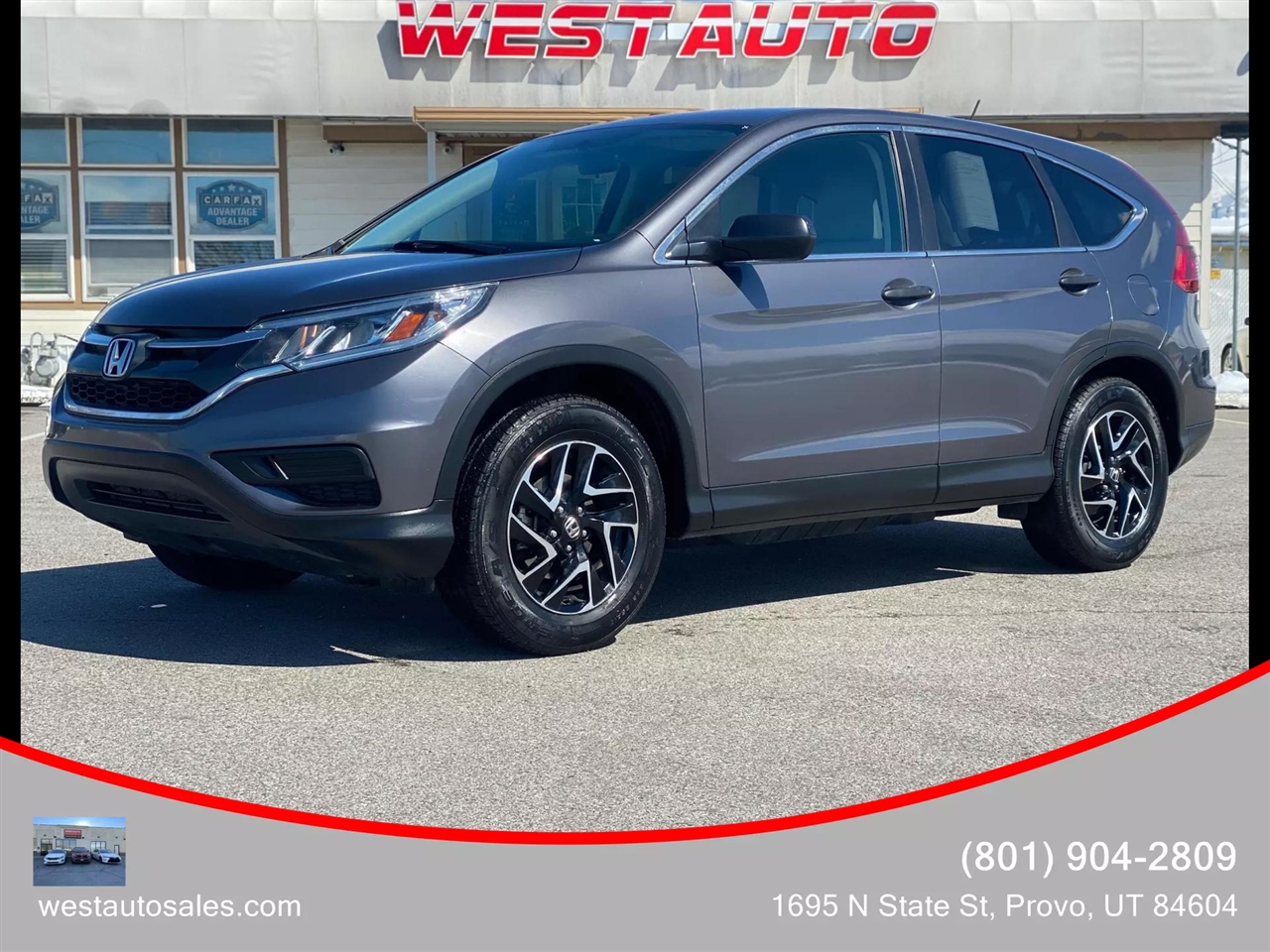 Used 2016 Honda CRV SE 4WD for Sale in Provo UT 84604 West Auto Sales