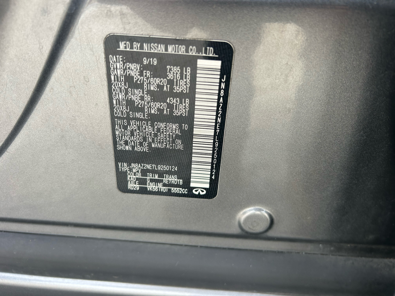 Infiniti QX80 LUXE AWD 2020