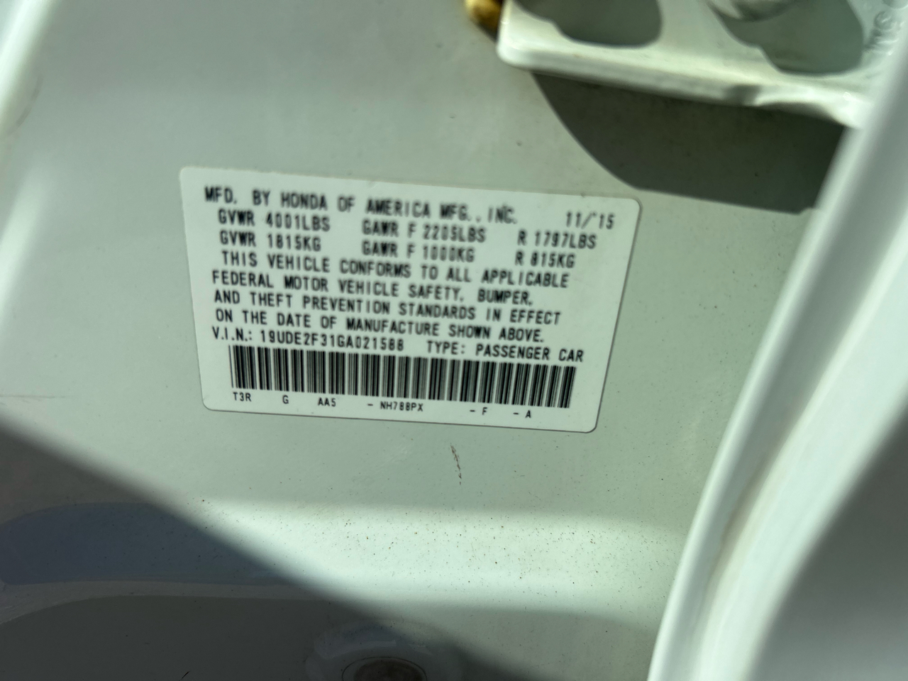 Acura ILX 4dr Sdn 2016