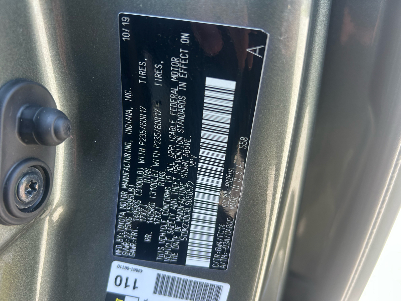 Toyota Sienna LE Auto Access Seat FWD 7-Passenger (Natl) 2020