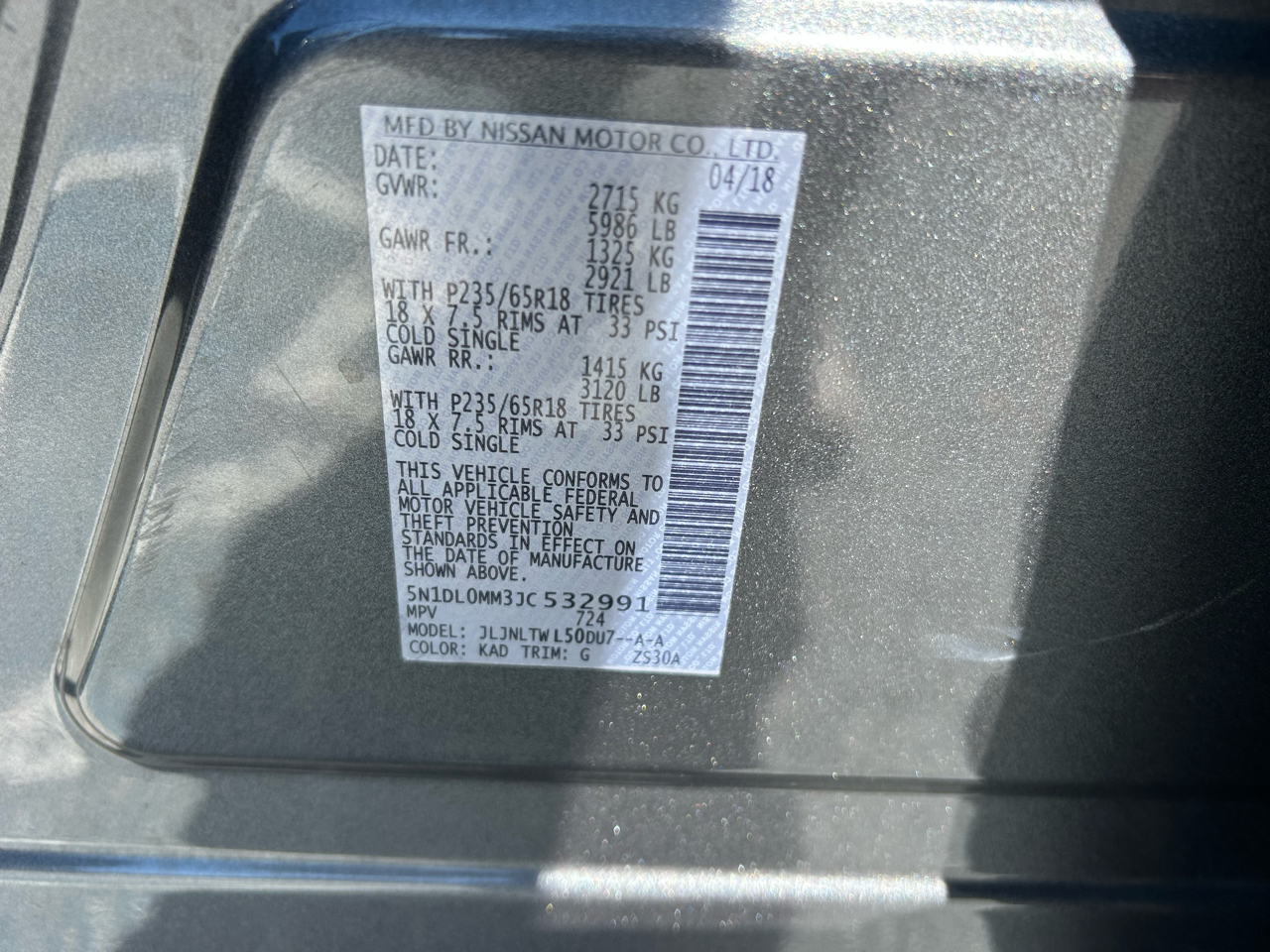 Infiniti QX60 AWD 2018