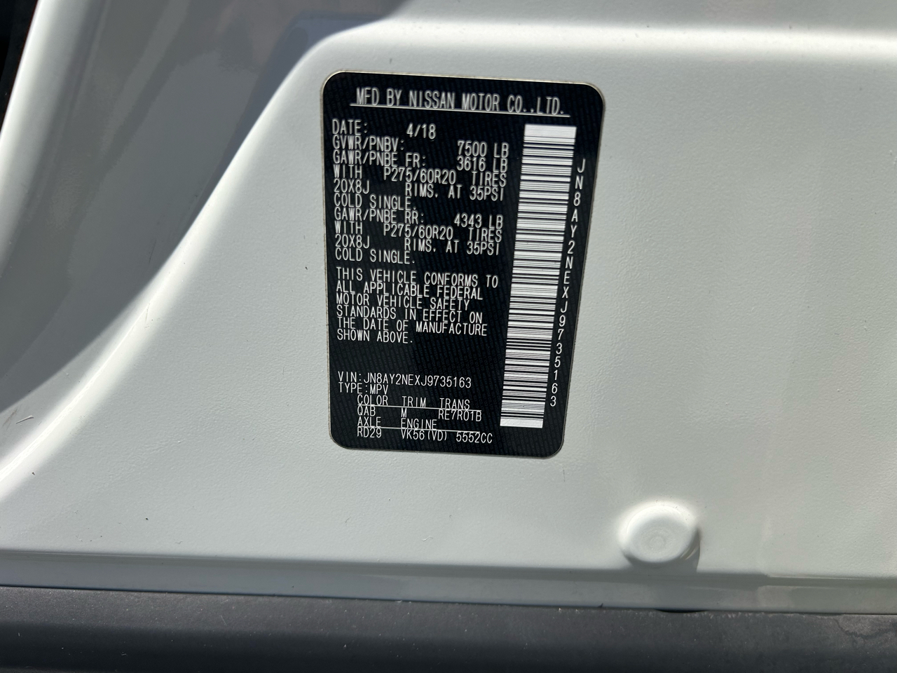 Nissan Armada 4x4 Platinum 2018