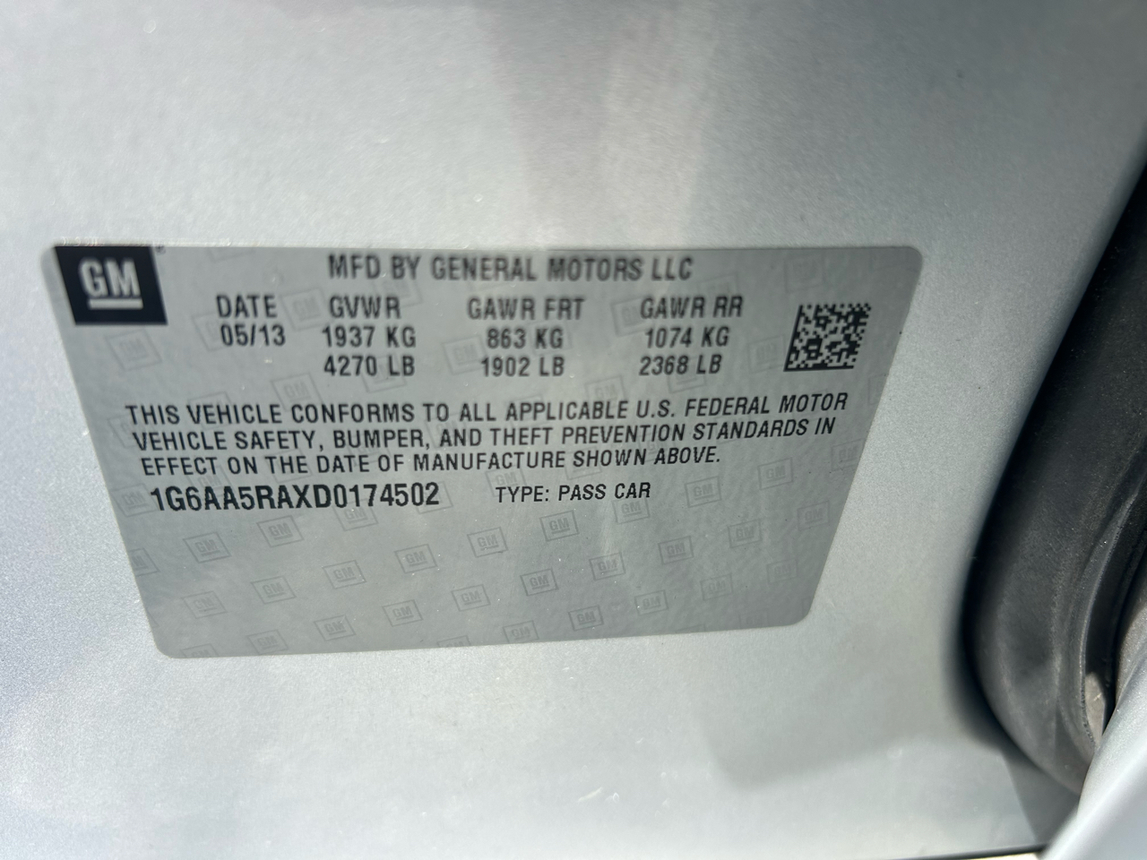Cadillac ATS 4dr Sdn 2.5L RWD 2013