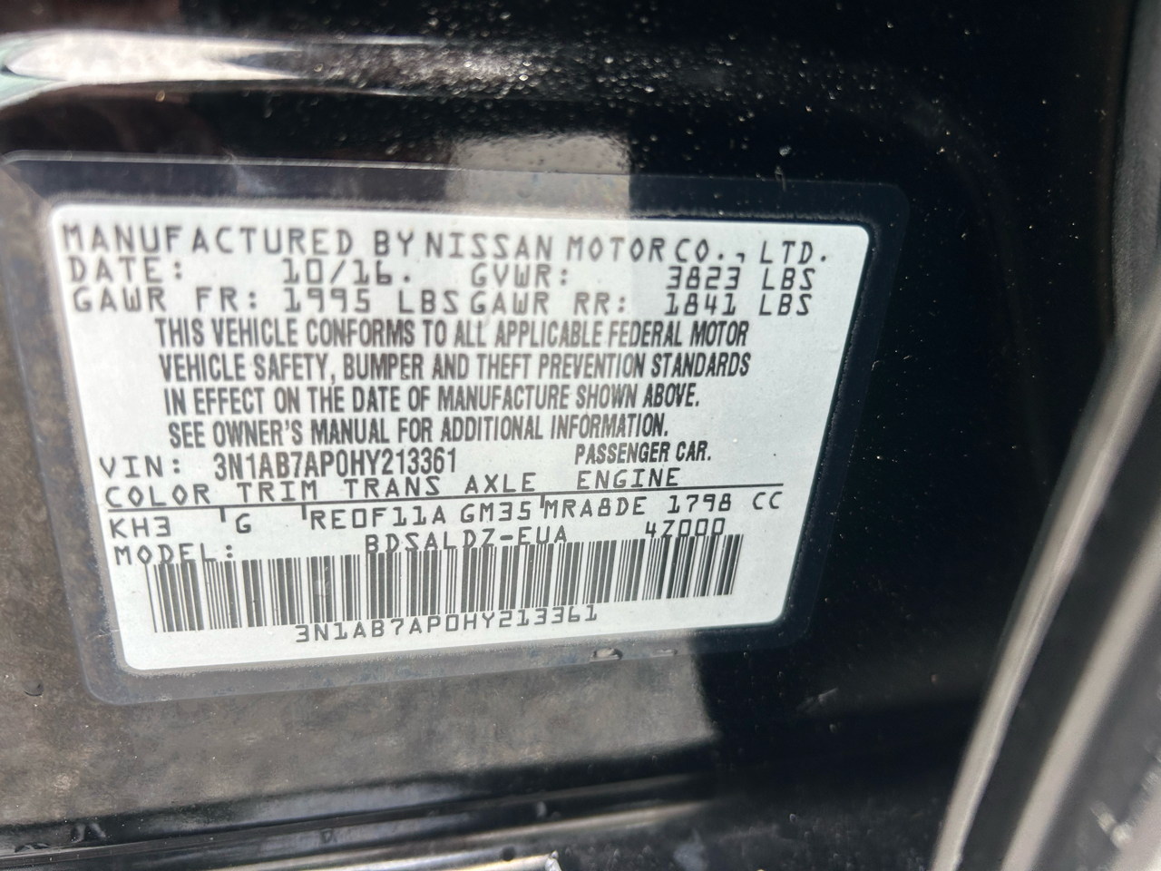 Nissan Sentra SV CVT 2017