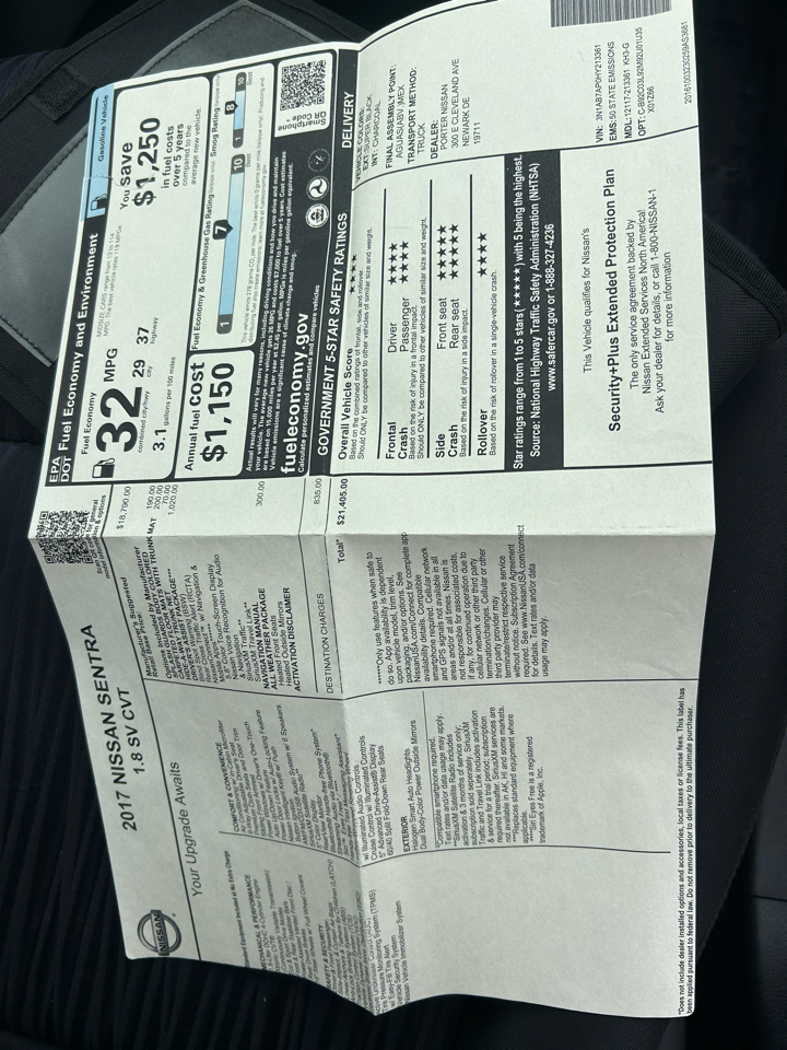 Nissan Sentra SV CVT 2017