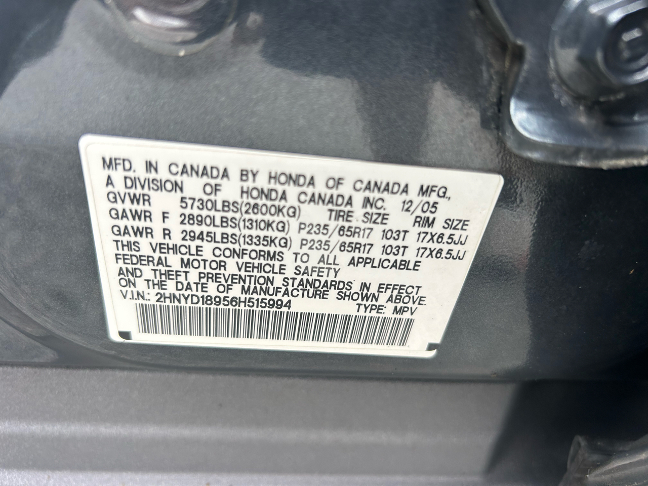 Acura MDX 4dr SUV AT Touring RES w/Navi 2006