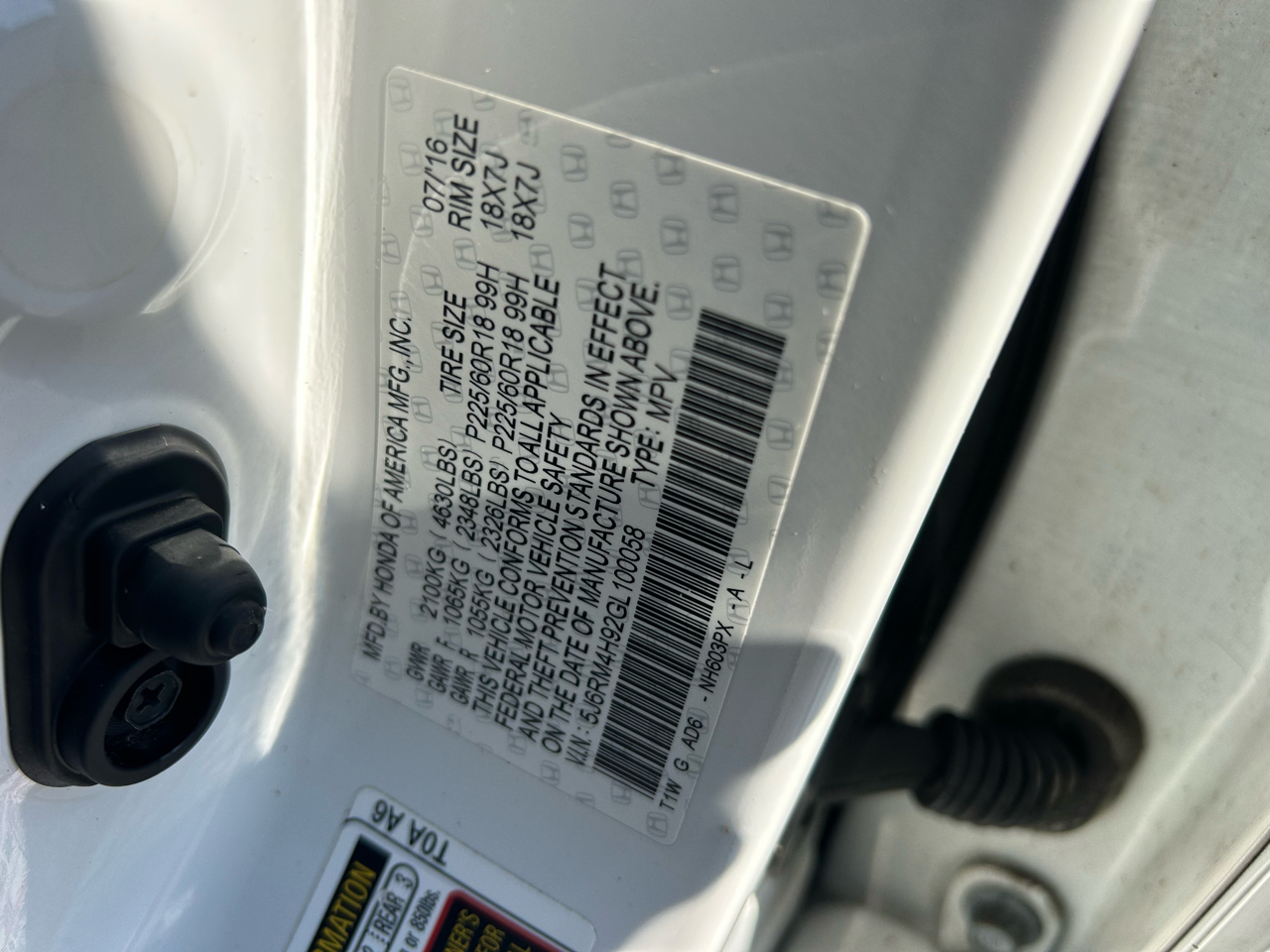 Honda CR-V AWD 5dr Touring 2016