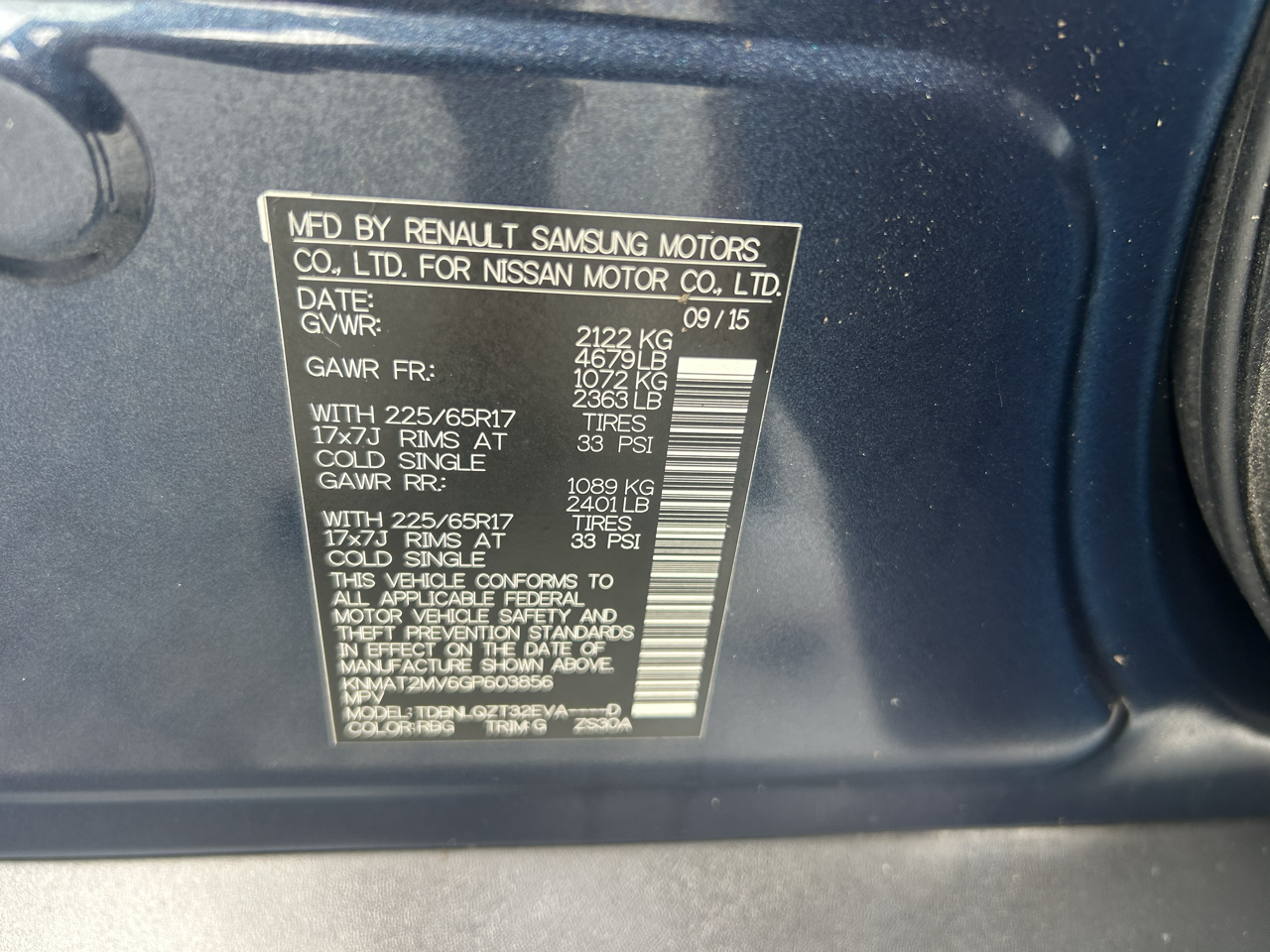 Nissan Rogue AWD 4dr SV 2016