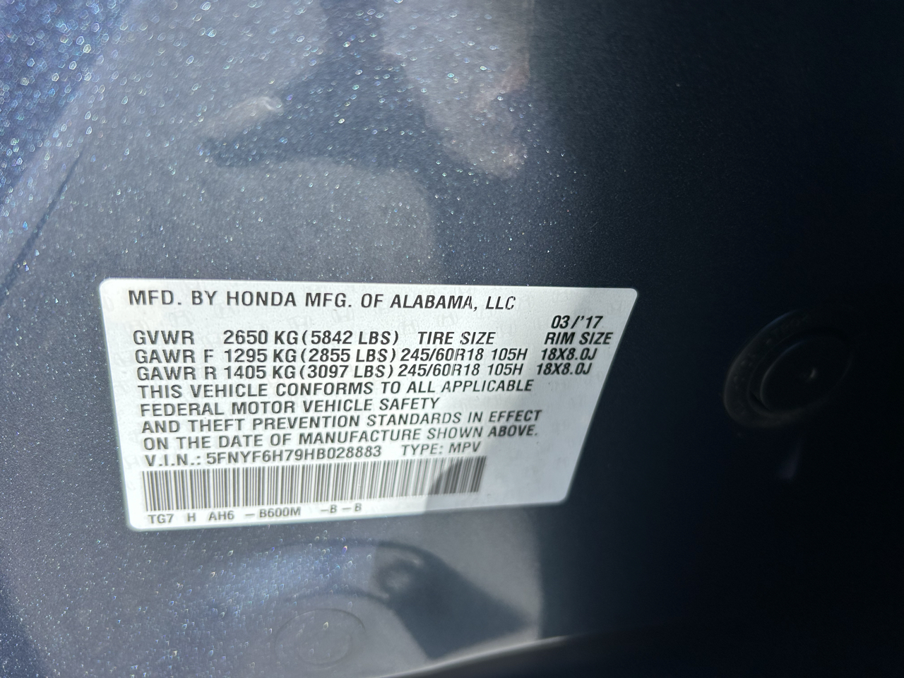 Honda Pilot EX-L w/Navigation AWD 2017