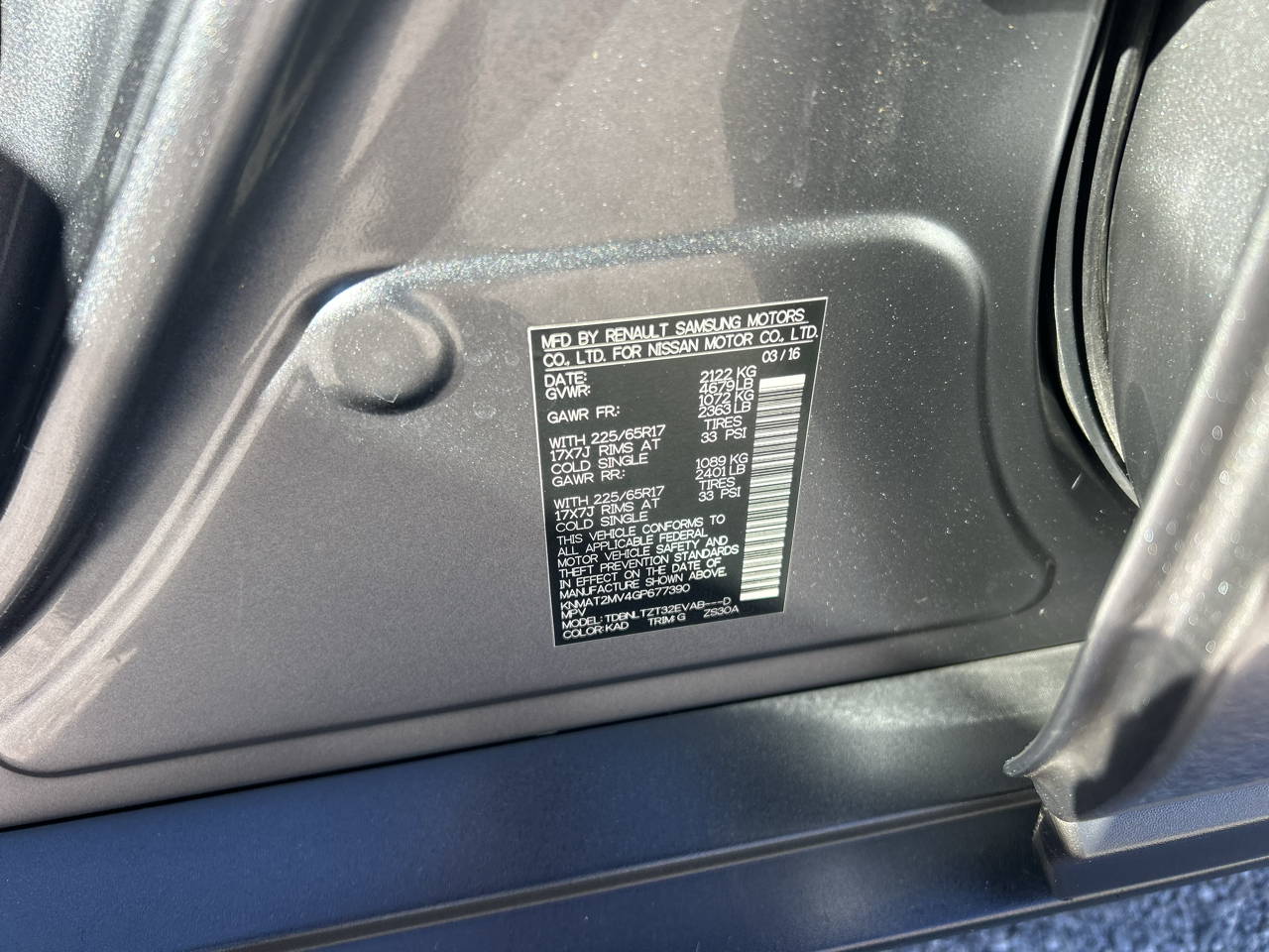 Nissan Rogue AWD 4dr SV 2016