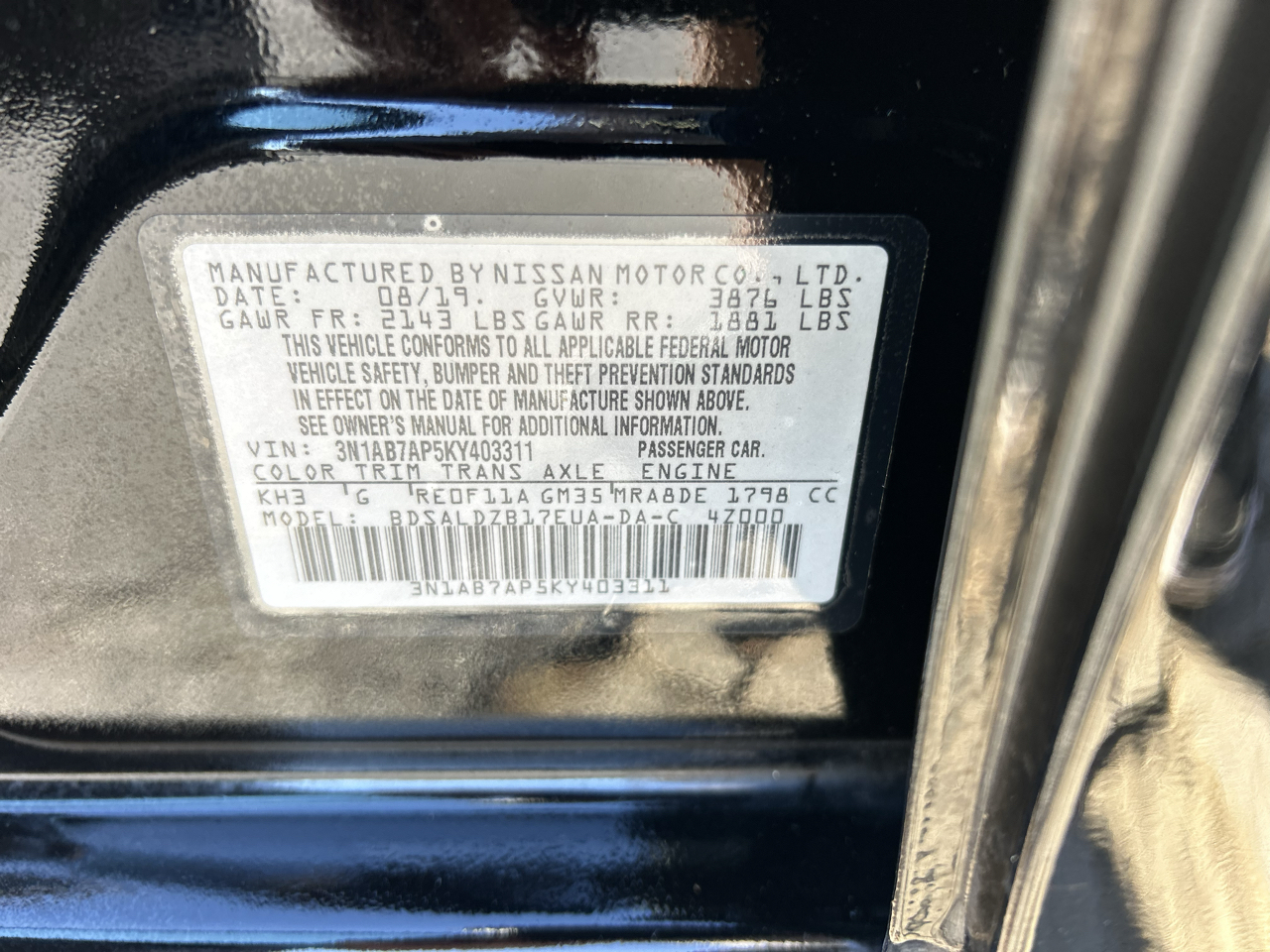 Nissan Sentra SV CVT 2019