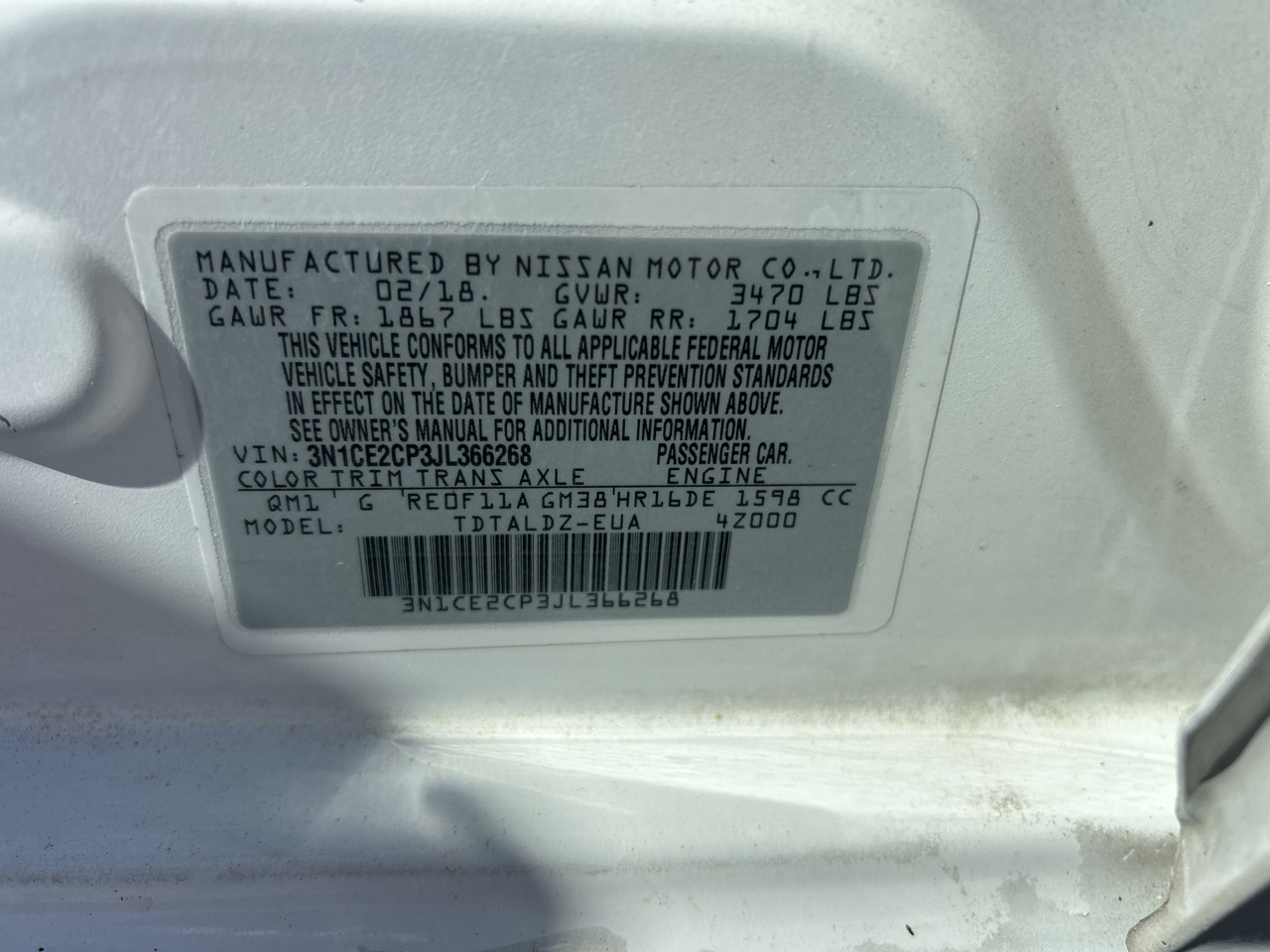 Nissan Versa Note SV CVT 2018