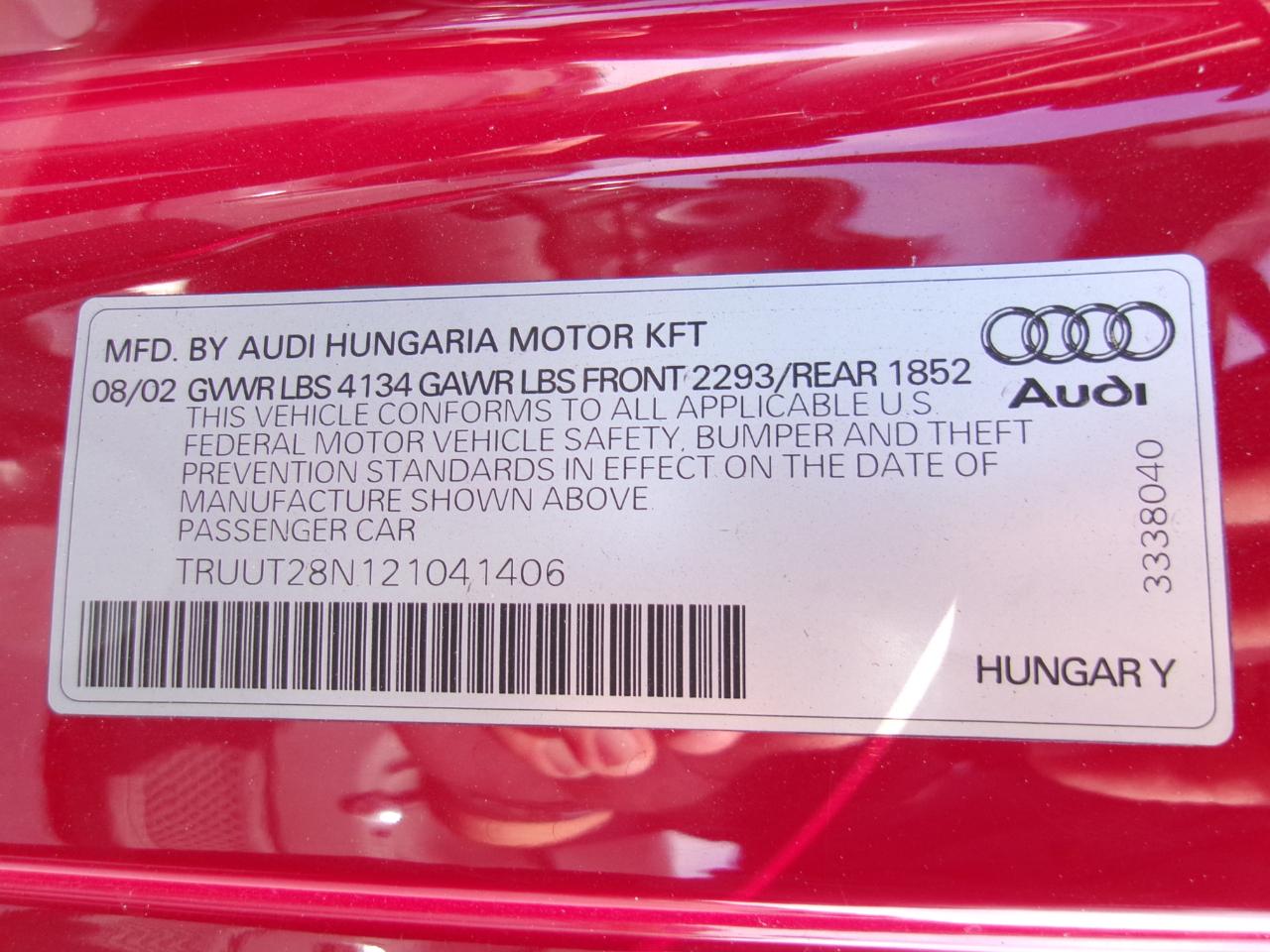 Audi TT Roadster Quattro 2002