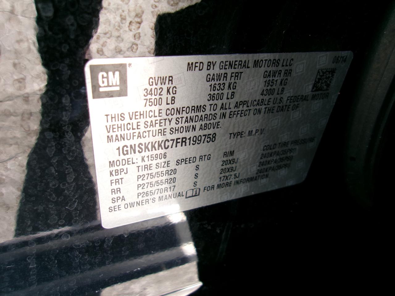 Chevrolet Suburban LTZ 1500 4WD 2015