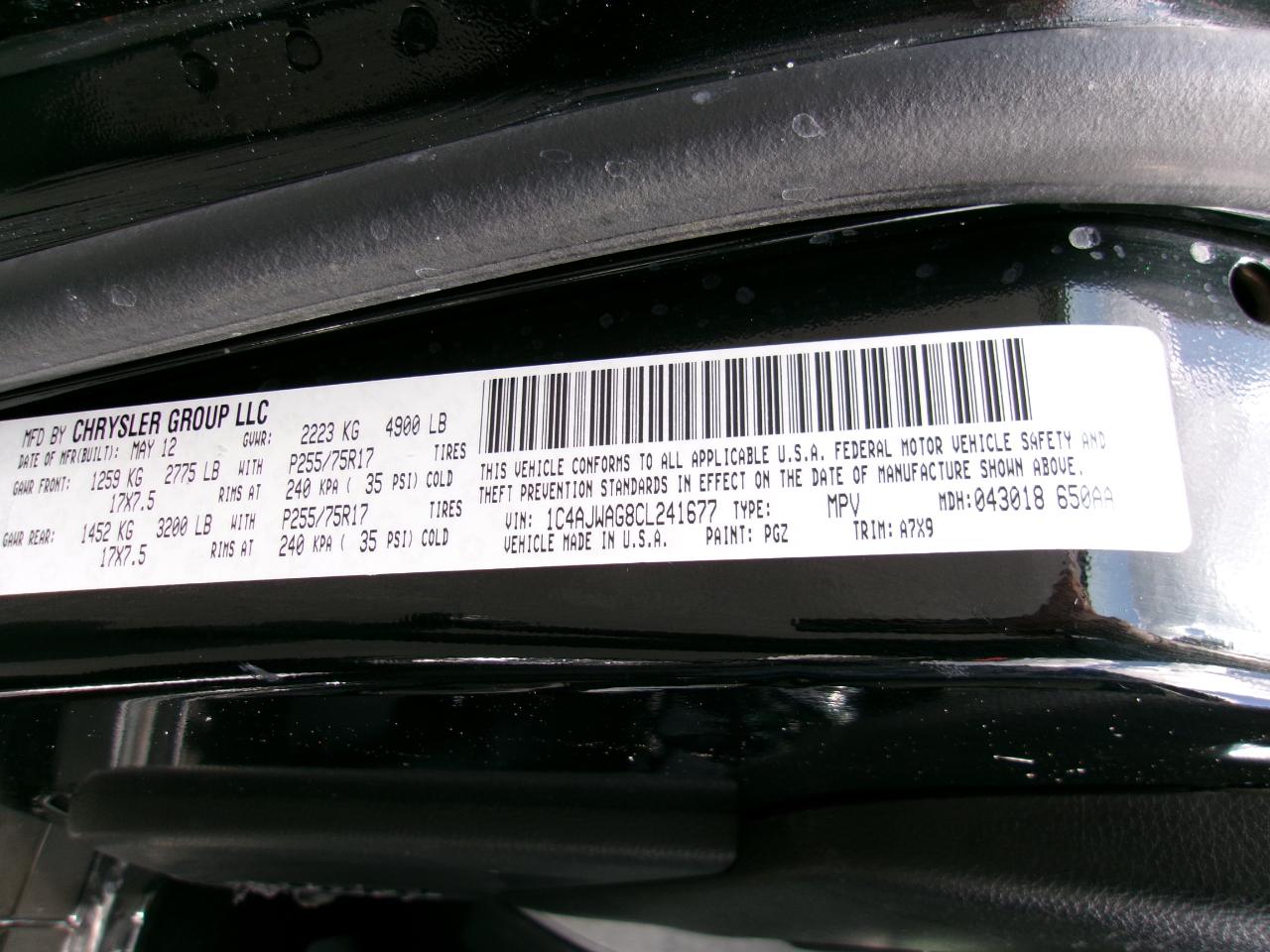 Jeep Wrangler Sport 4WD 2012