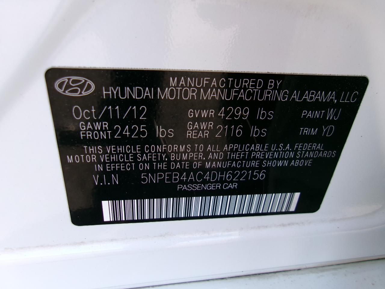 Hyundai Sonata GLS 2013