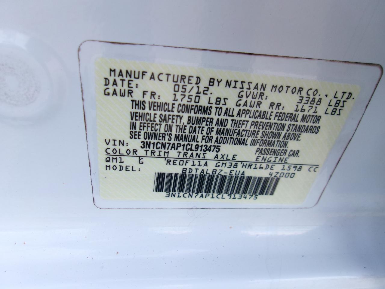 Nissan Versa 1.6 SV Sedan 2012