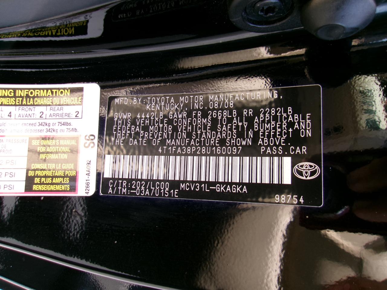 Toyota Camry Solara SLE Convertible 2008