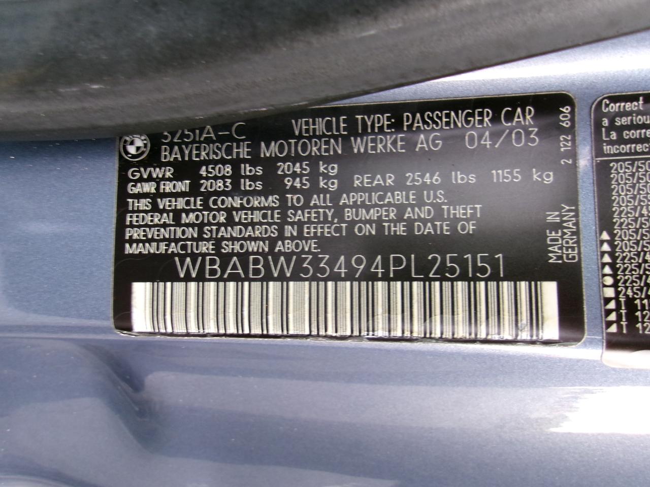 BMW 3-Series 325Ci convertible 2004
