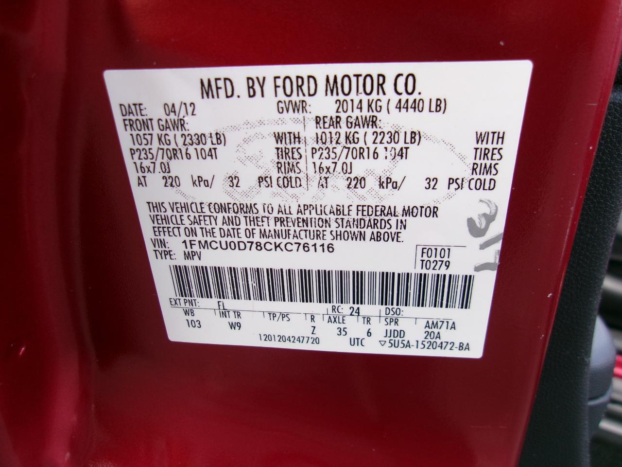 Ford Escape XLT FWD 2012