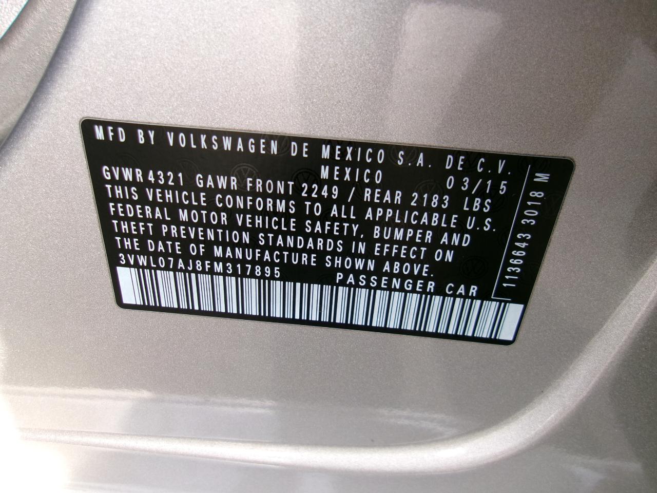 Volkswagen Jetta SEL 6A 2015