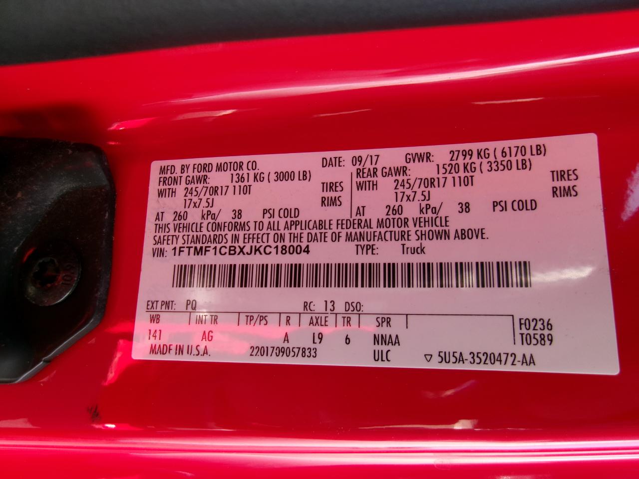 Ford F-150 XL 8-ft. Bed 2WD 2018