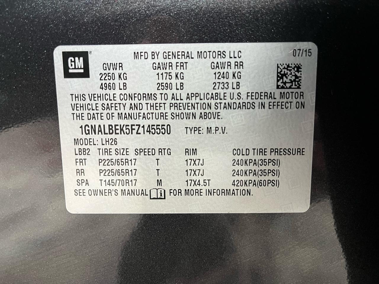 2015 CHEVROLET EQUINOX - Image 43