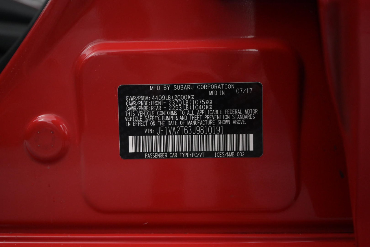 Subaru WRX STI Limited Manual w/Lip Spoiler 2018