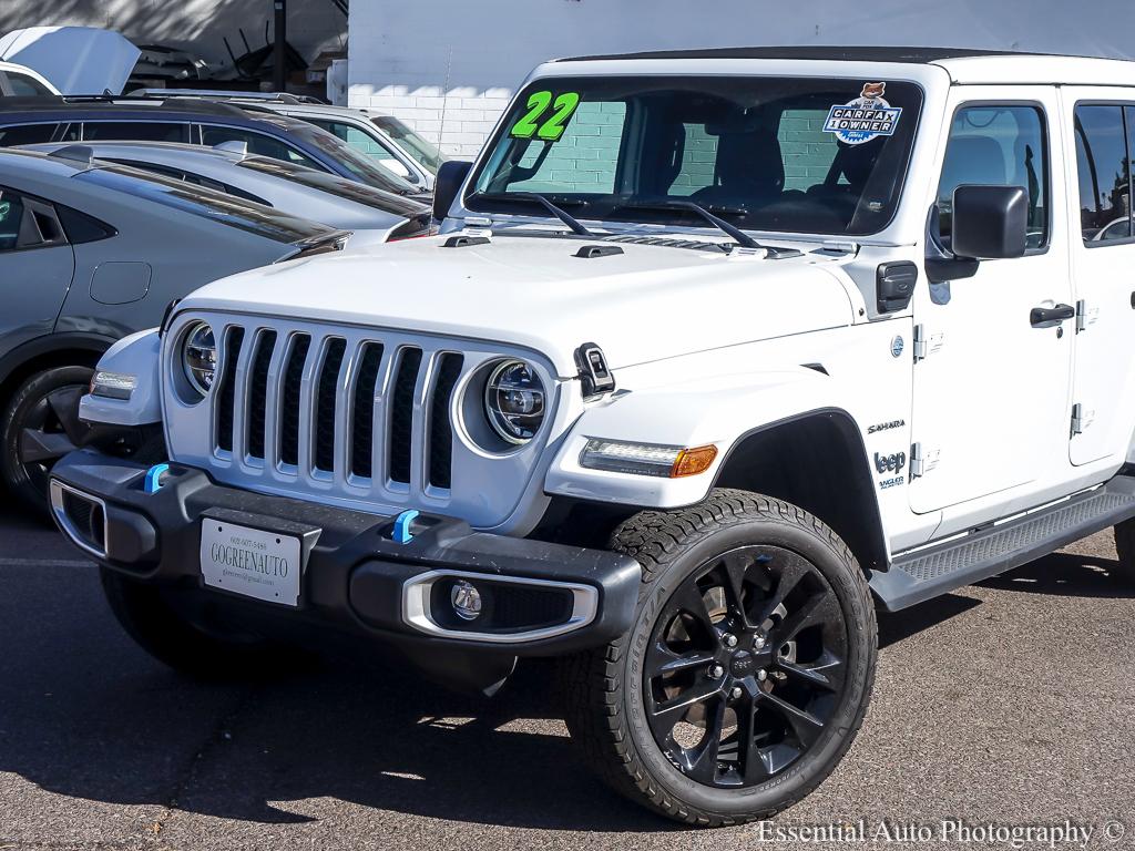 2022 Jeep Wrangler 4xe Unlimited Sahara 4XE 4D SUV 4WD - White exterior view 2