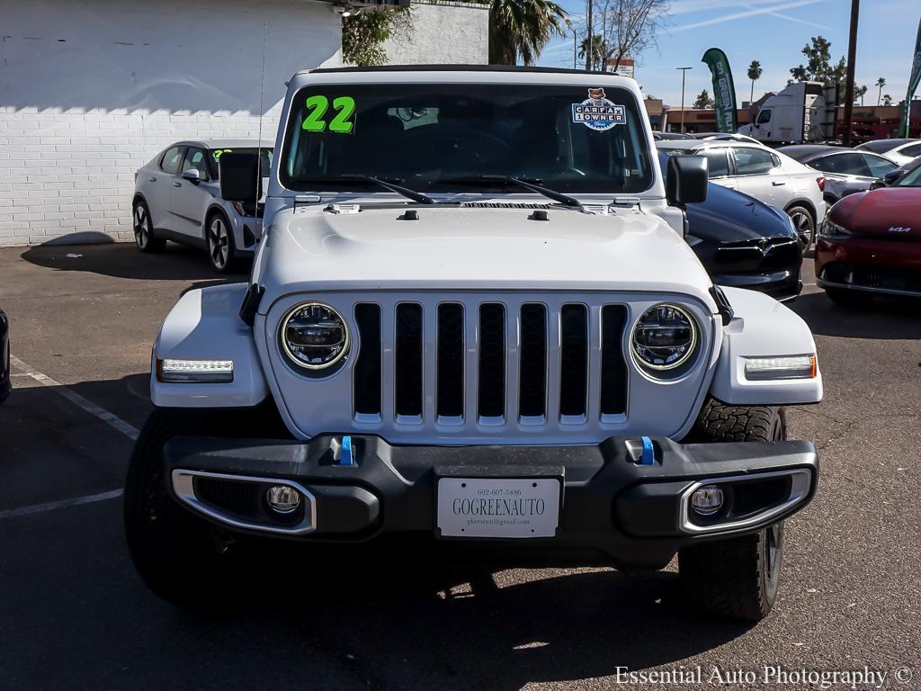 2022 Jeep Wrangler 4xe Unlimited Sahara 4XE 4D SUV 4WD - White exterior view 4