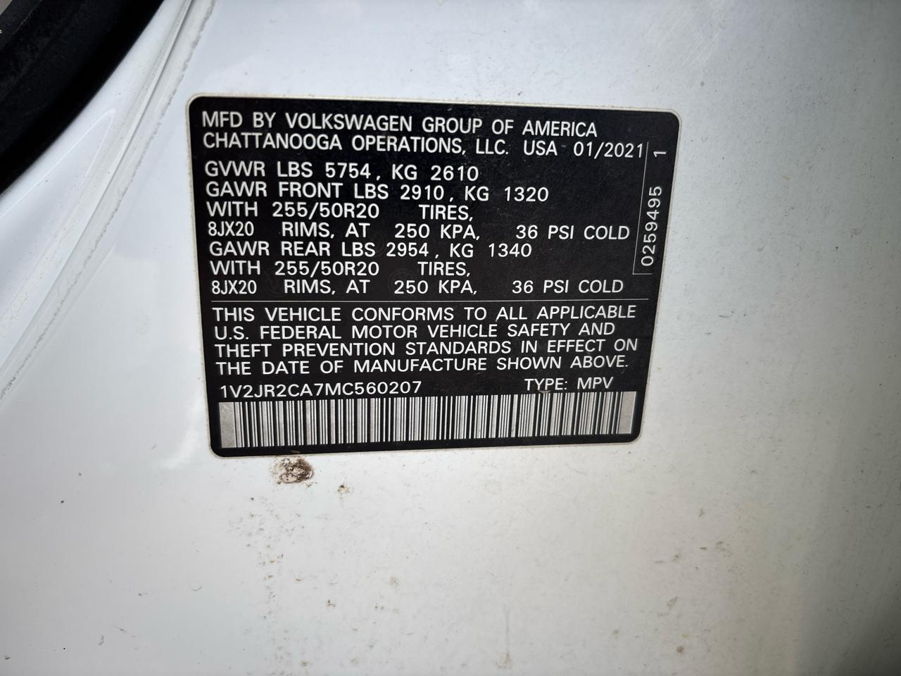 Volkswagen Atlas 2021.5 3.6L V6 SEL Premium 4MOTION 2021