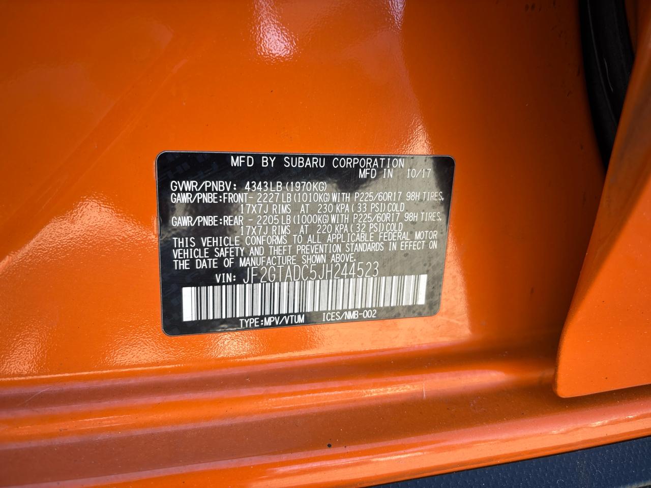 Subaru Crosstrek 2.0i Premium CVT 2018