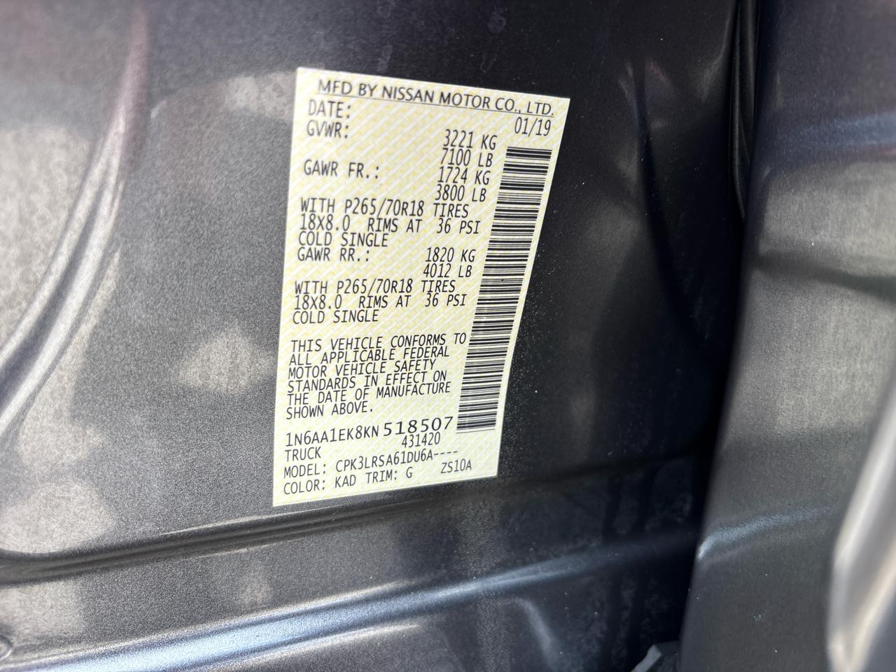 Nissan Titan S Crew Cab 2WD 2019