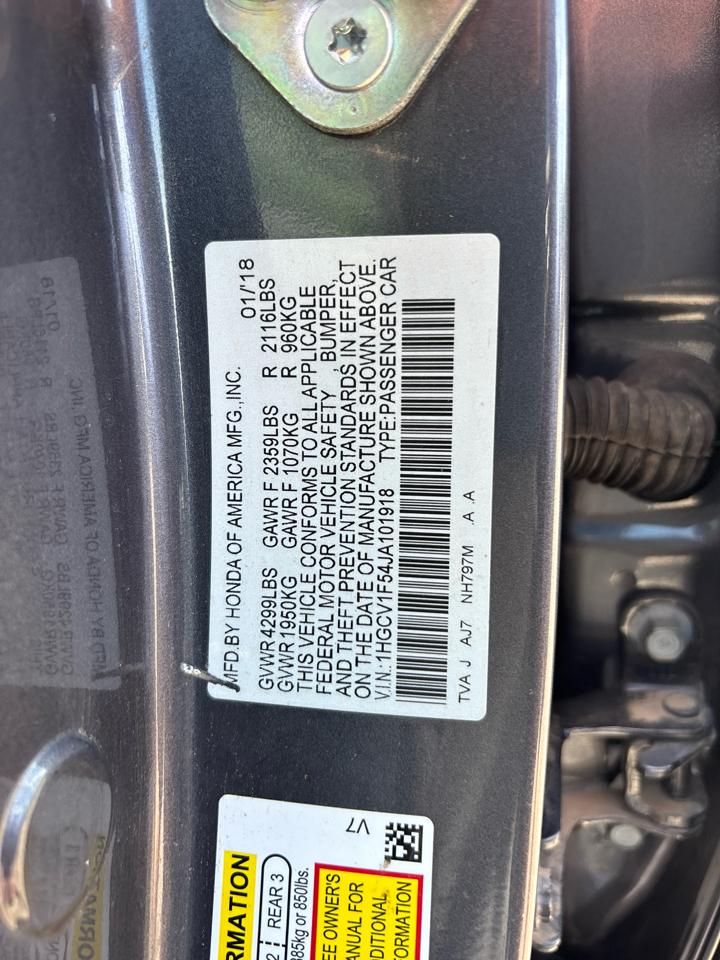 Honda Accord EX-L CVT 2018