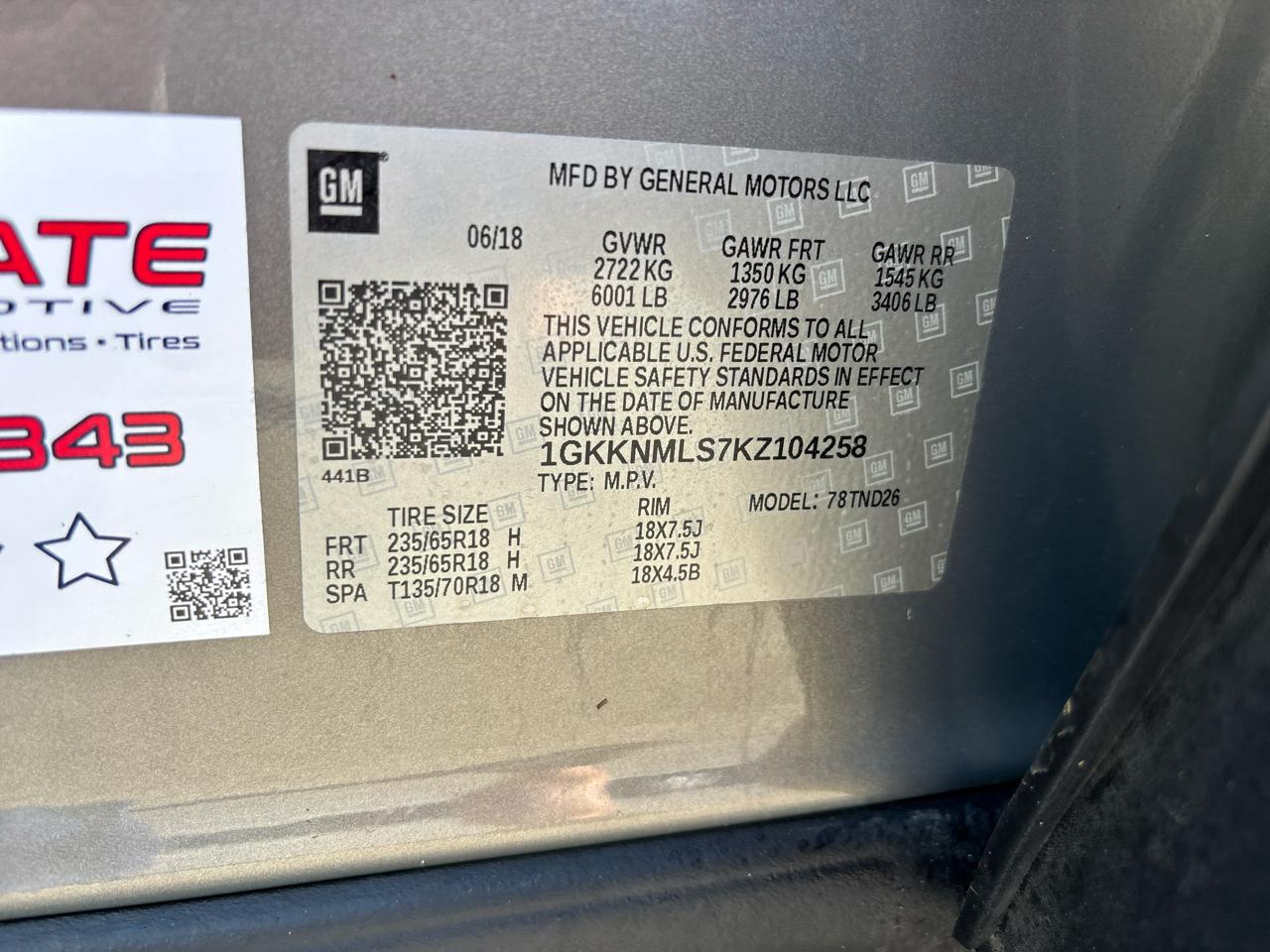 GMC Acadia SLT-1 FWD 2019