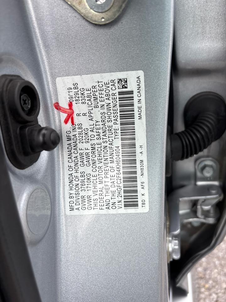Honda Civic LX Honda Sensing Sedan CVT 2019