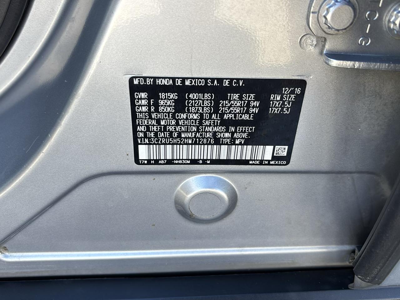 Honda HR-V EX 2WD CVT 2017