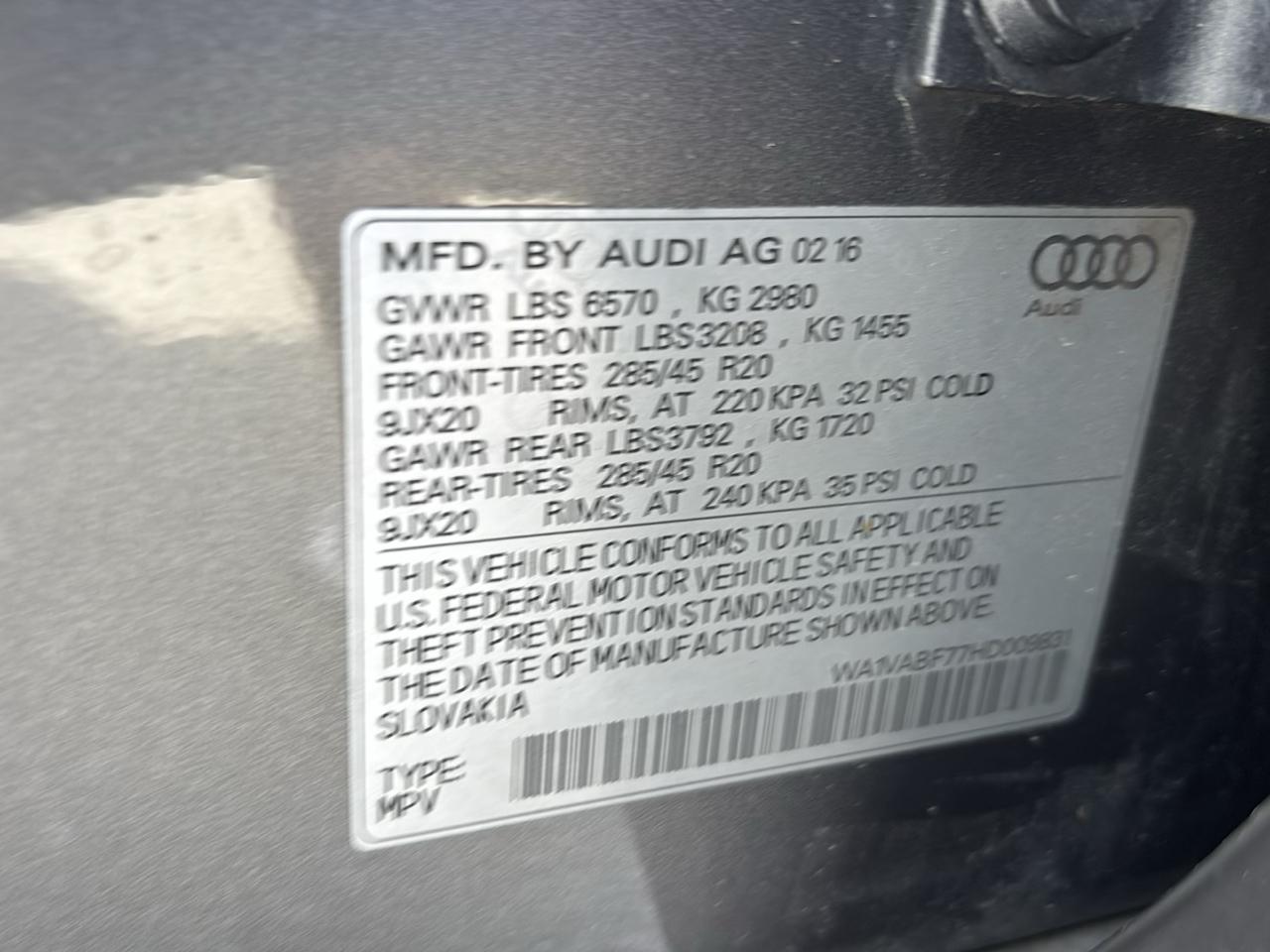 Audi Q7 3.0 TFSI Prestige 2017